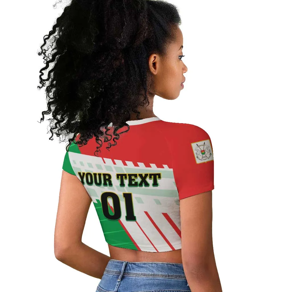 Support Les Etalons - Burkina Faso Football Raglan Cropped T shirt LT01