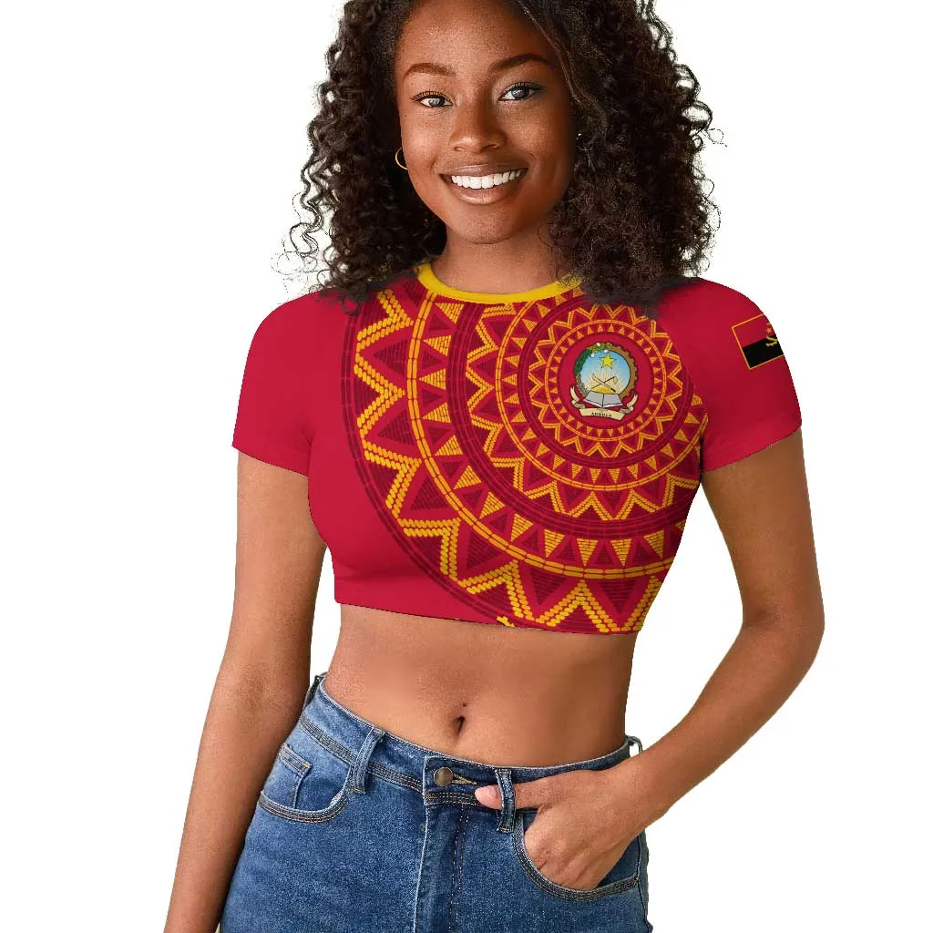 Support Palancas Negras - Red Angola Football Raglan Cropped T shirt LT01