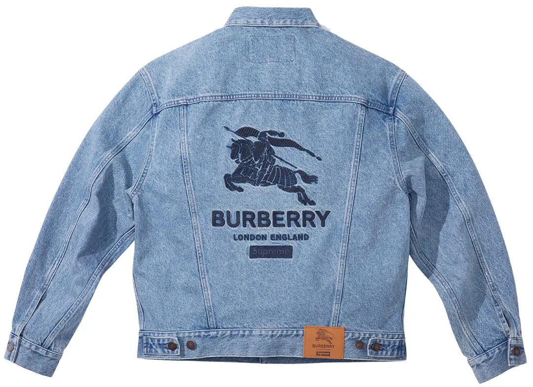 SUPREME BURBERRY DENIM TRUCKER JACKET