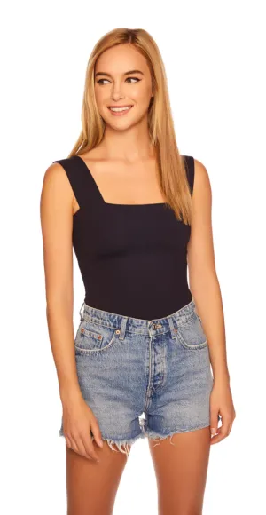 Susana Monaco/ Essential Wide Strap Tank Top 8"/ Midnight