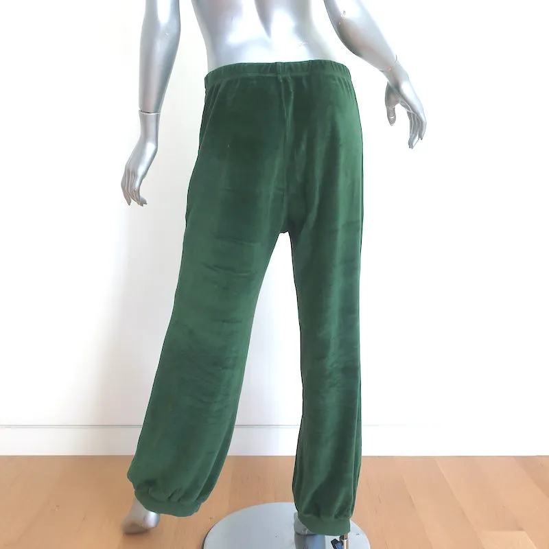 Suzie Kondi Tosk Harem Pants Green Velour Size Medium