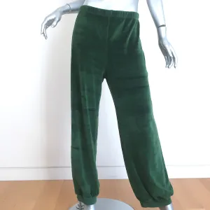 Suzie Kondi Tosk Harem Pants Green Velour Size Medium