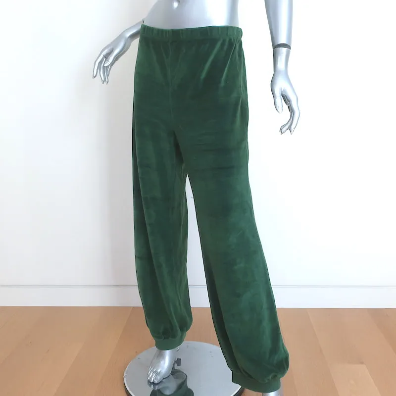 Suzie Kondi Tosk Harem Pants Green Velour Size Medium