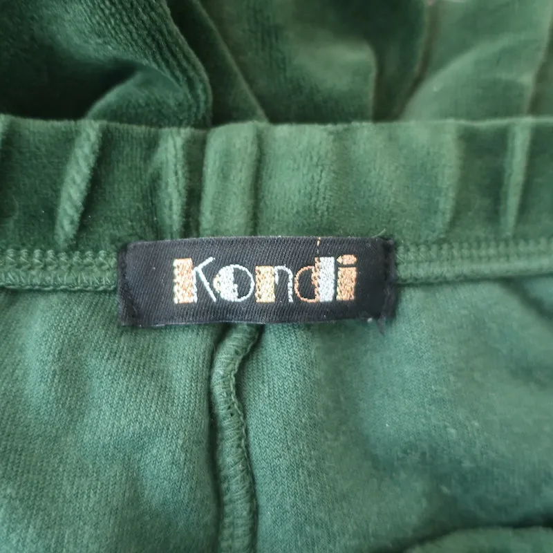 Suzie Kondi Tosk Harem Pants Green Velour Size Medium