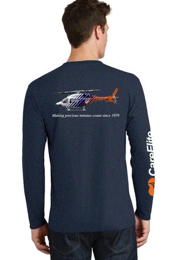 T-Shirt - Long Sleeve Ring Spun Cotton Bell 429 Helicopter