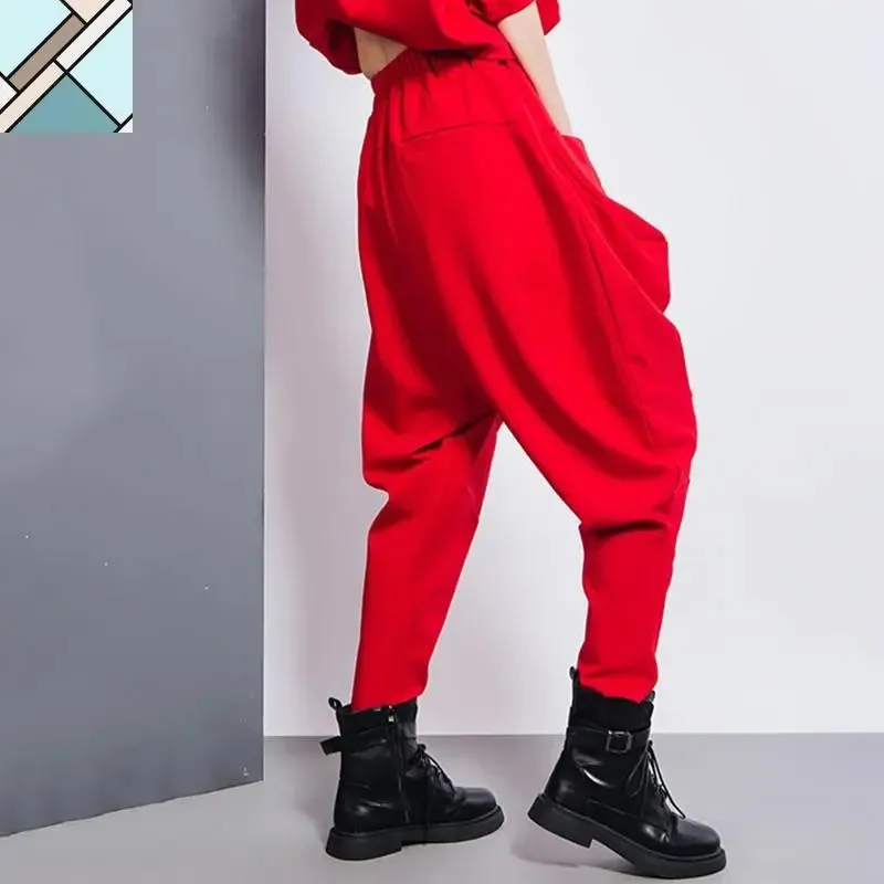 Tanaka Pocket High Waist Harem Pants - Red by Marigold Shadows