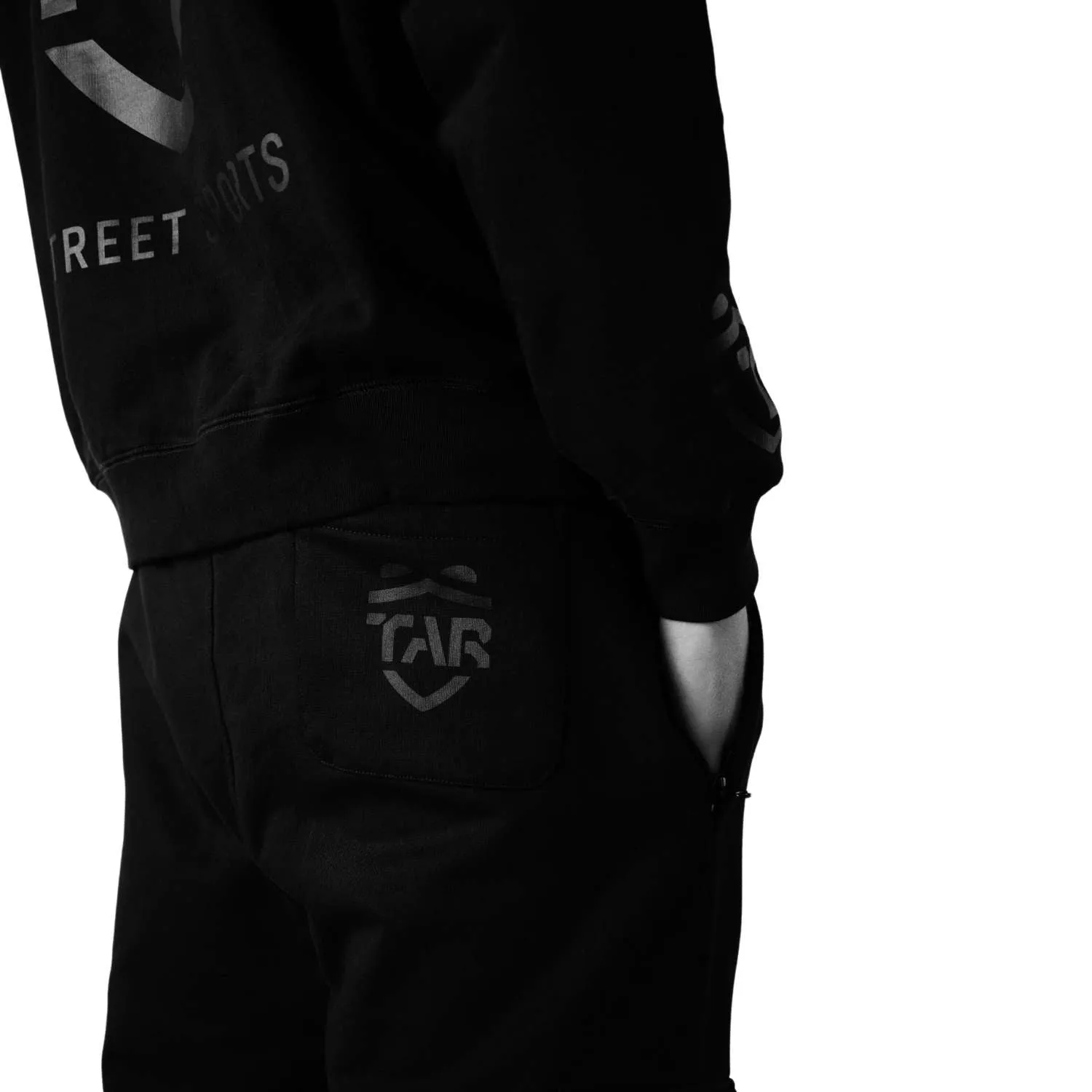 TAR Premium Black Mens Cargo Joggers