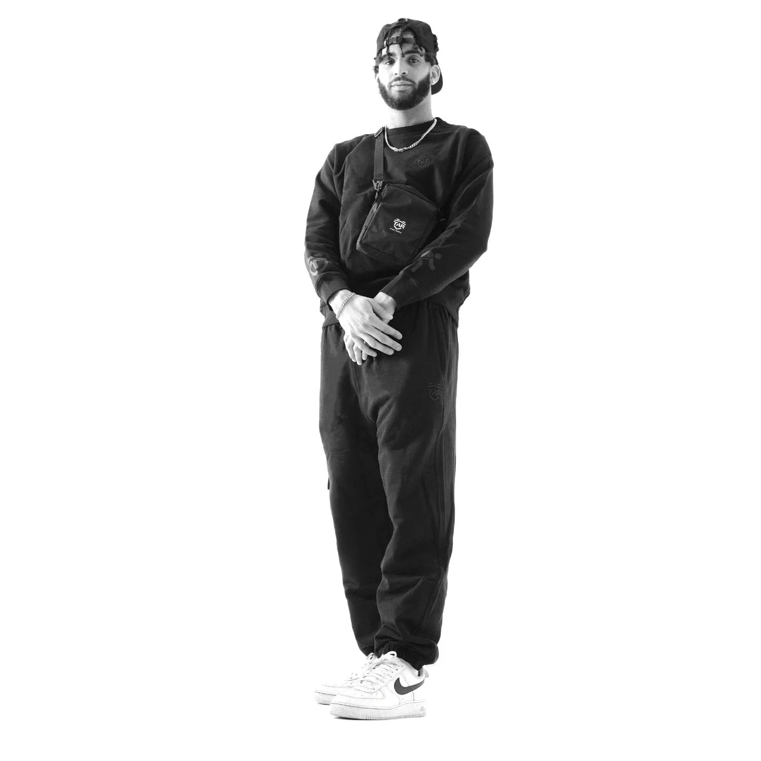 TAR Premium Black Mens Cargo Joggers