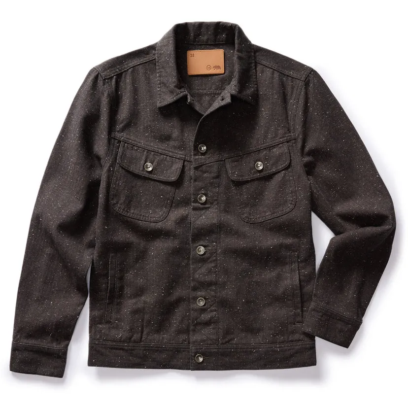 TAYLOR STITCH THE LONG HAUL JACKET IN PEAT NEP HERRINGBONE