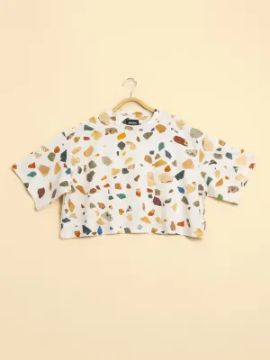 Terrazzo Cropped T-shirt Dames