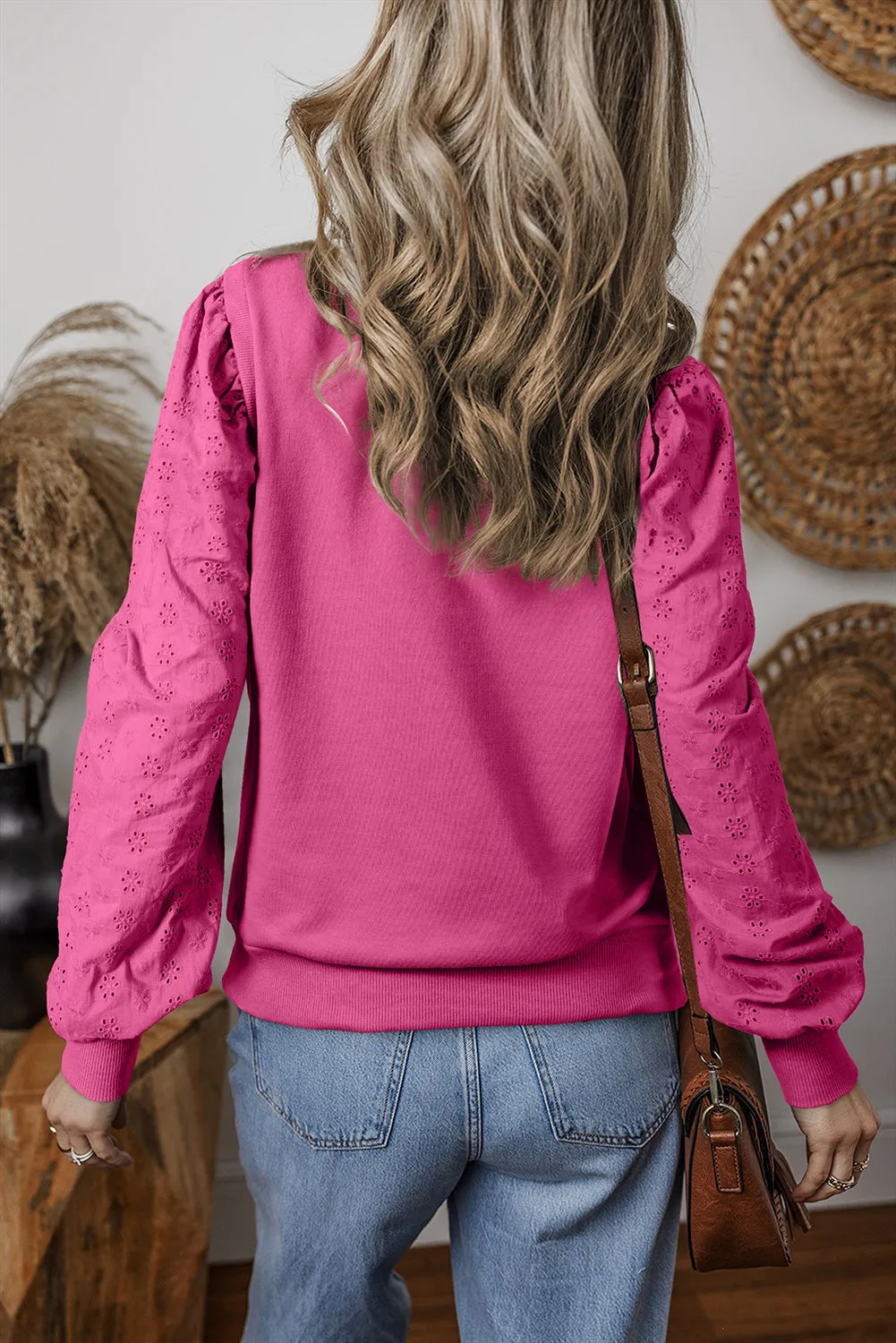 Textured Round Neck Sweatshirt