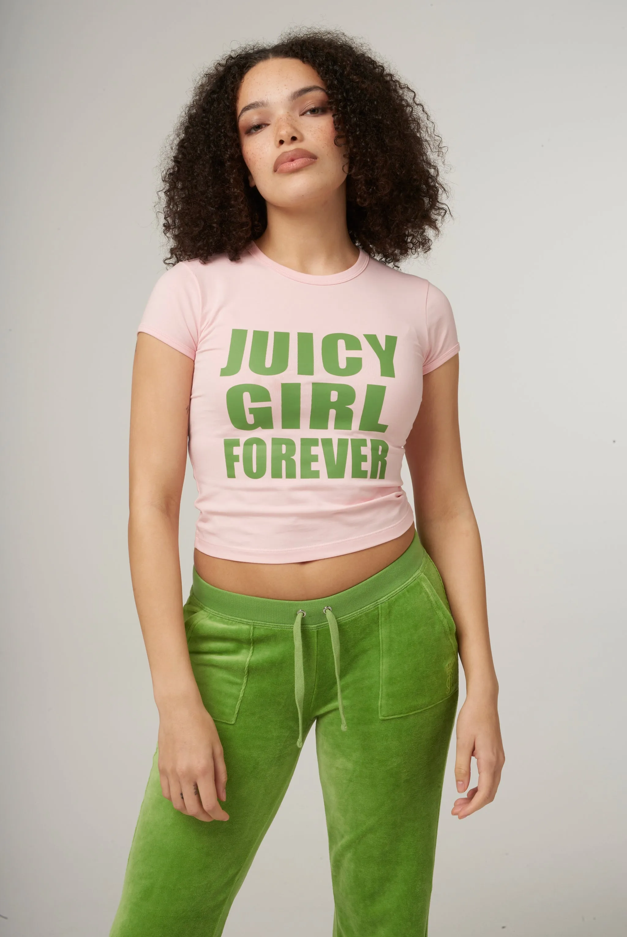 THE ICONS | ALMOND BLOSSOM 'JUICY GIRL FOREVER' BABY TEE