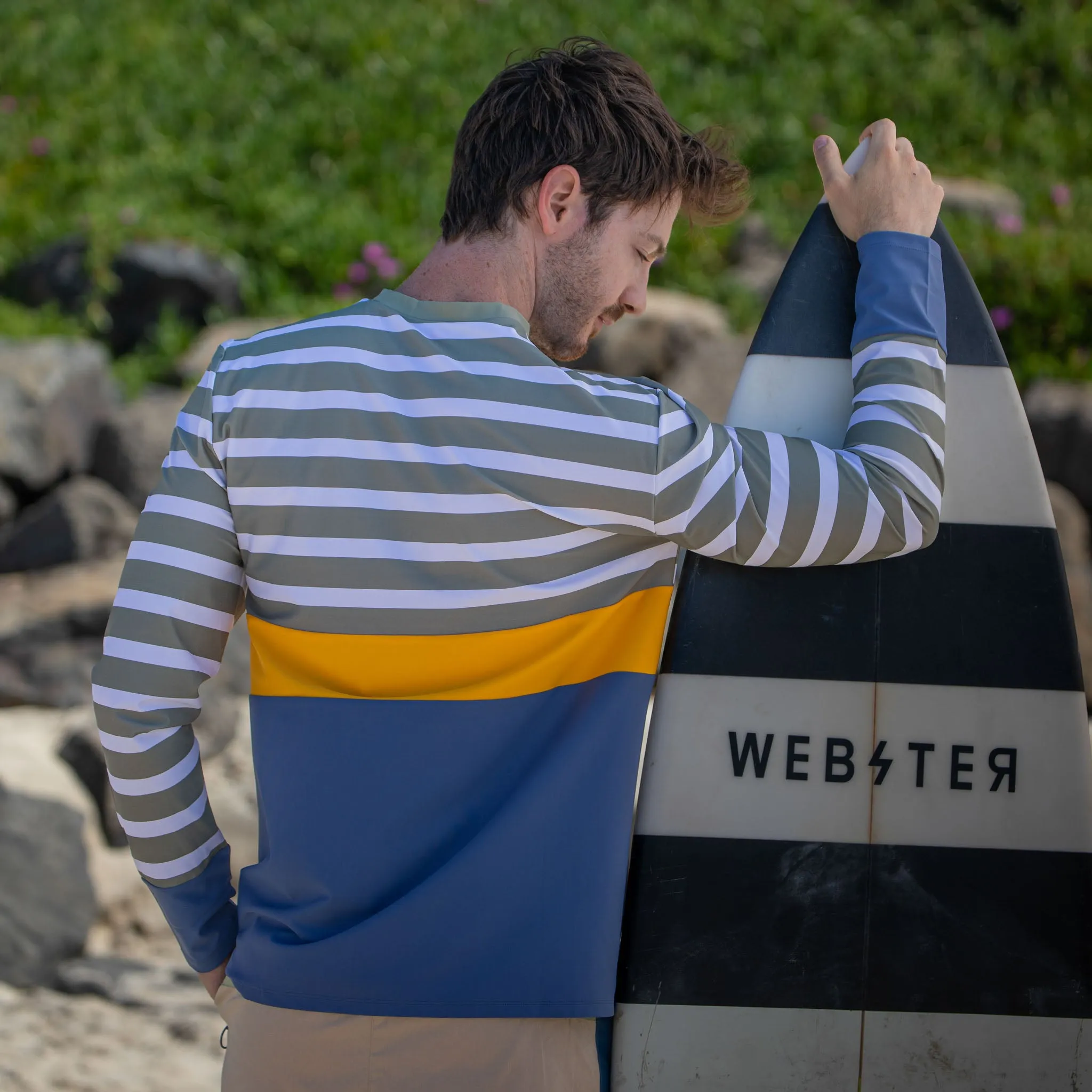 THE SUN SEEKER RASHIE | LONG SLEEVE |  STRIPE GREEN