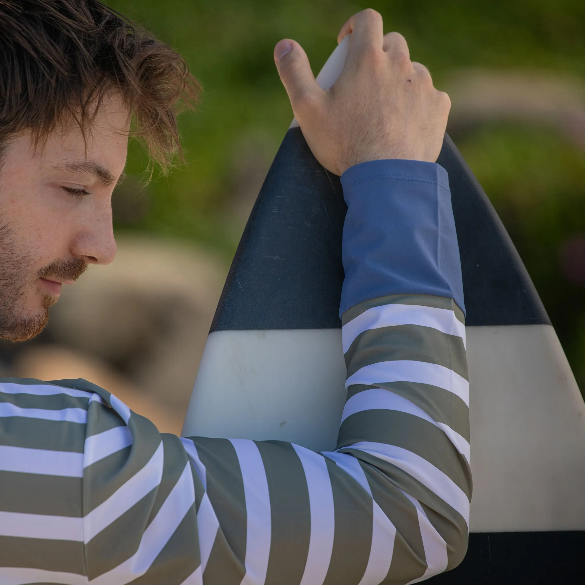 THE SUN SEEKER RASHIE | LONG SLEEVE |  STRIPE GREEN