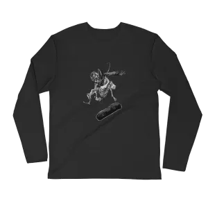 Tibetan Monk Doing Kick Flip Long Sleeve T-Shirt