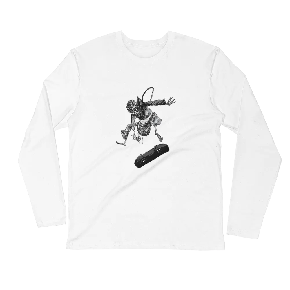 Tibetan Monk Doing Kick Flip Long Sleeve T-Shirt
