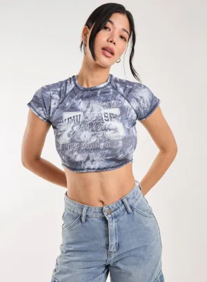 Tie Dye Graphic Ribbed T-shirt