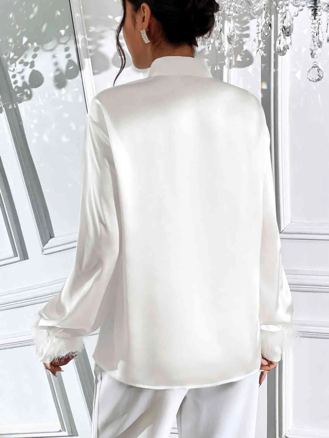 Tie Neck Long Sleeve Top
