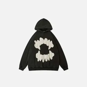 Tiger Tooth Hoodie for Trendy Y2K Streetwear Style