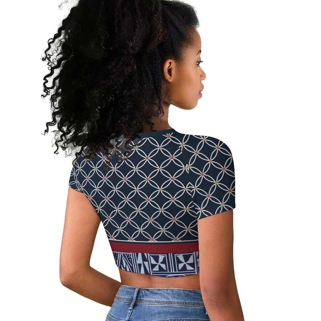Toghu Bamenda Raglan Cropped T shirt Cameroon Traditional Pattern LT15