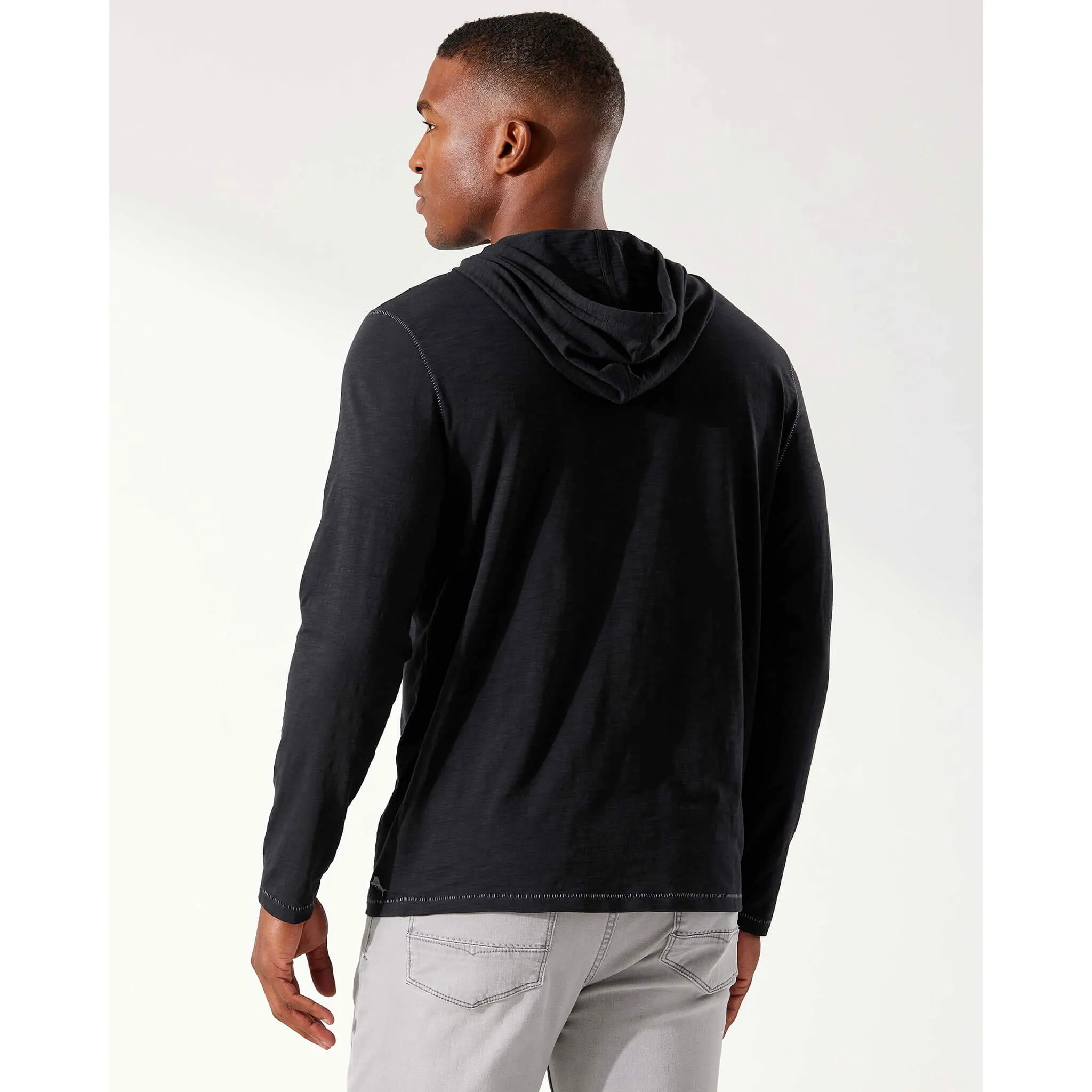 Tommy Bahama Bali Beach Hoodie Long Sleeve T-Shirt - Black