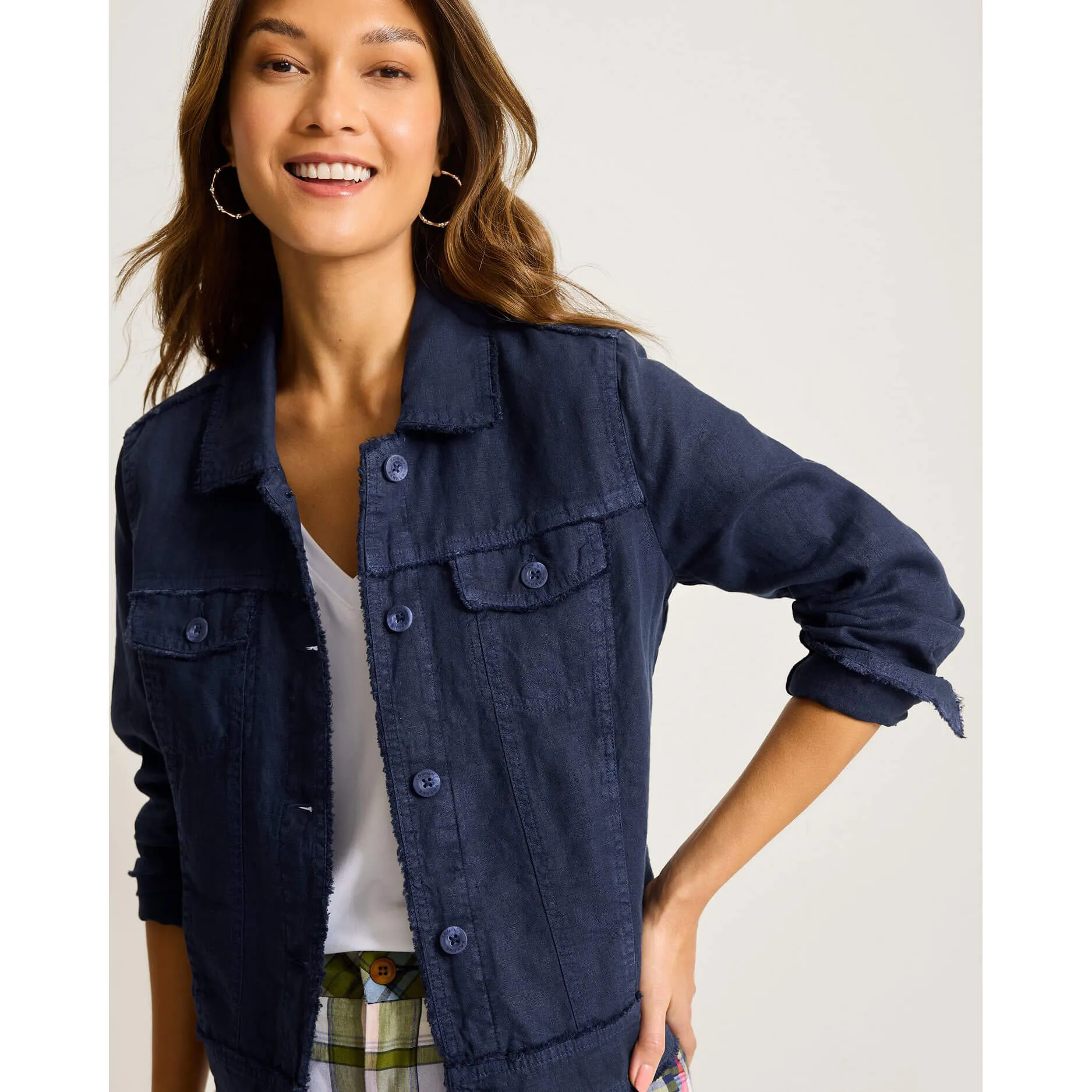 Tommy Bahama Women's Two Palms Raw Edge Linen Jacket - Coastline