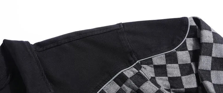 Trendy Men's Patchwork Denim Jacket for a Fashionable Look