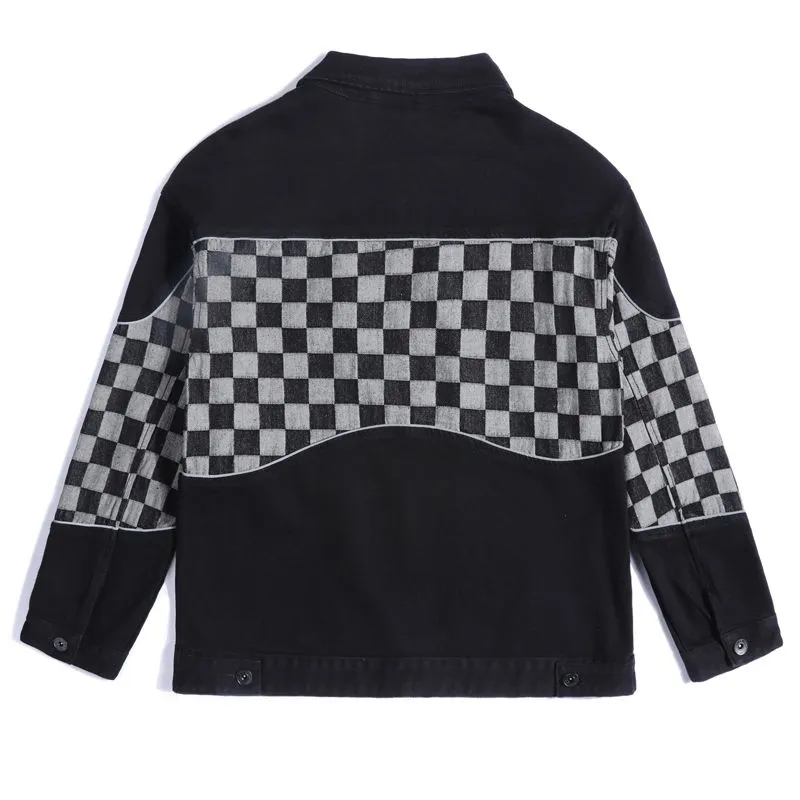 Trendy Men's Patchwork Denim Jacket for a Fashionable Look
