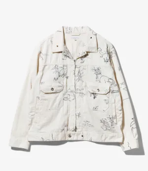 Trucker Jacket - Animal Print Flat Twill