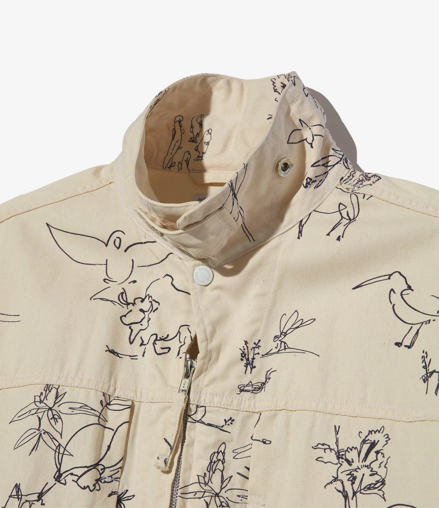 Trucker Jacket – Natural Animal Print 6.5oz Flat Twill