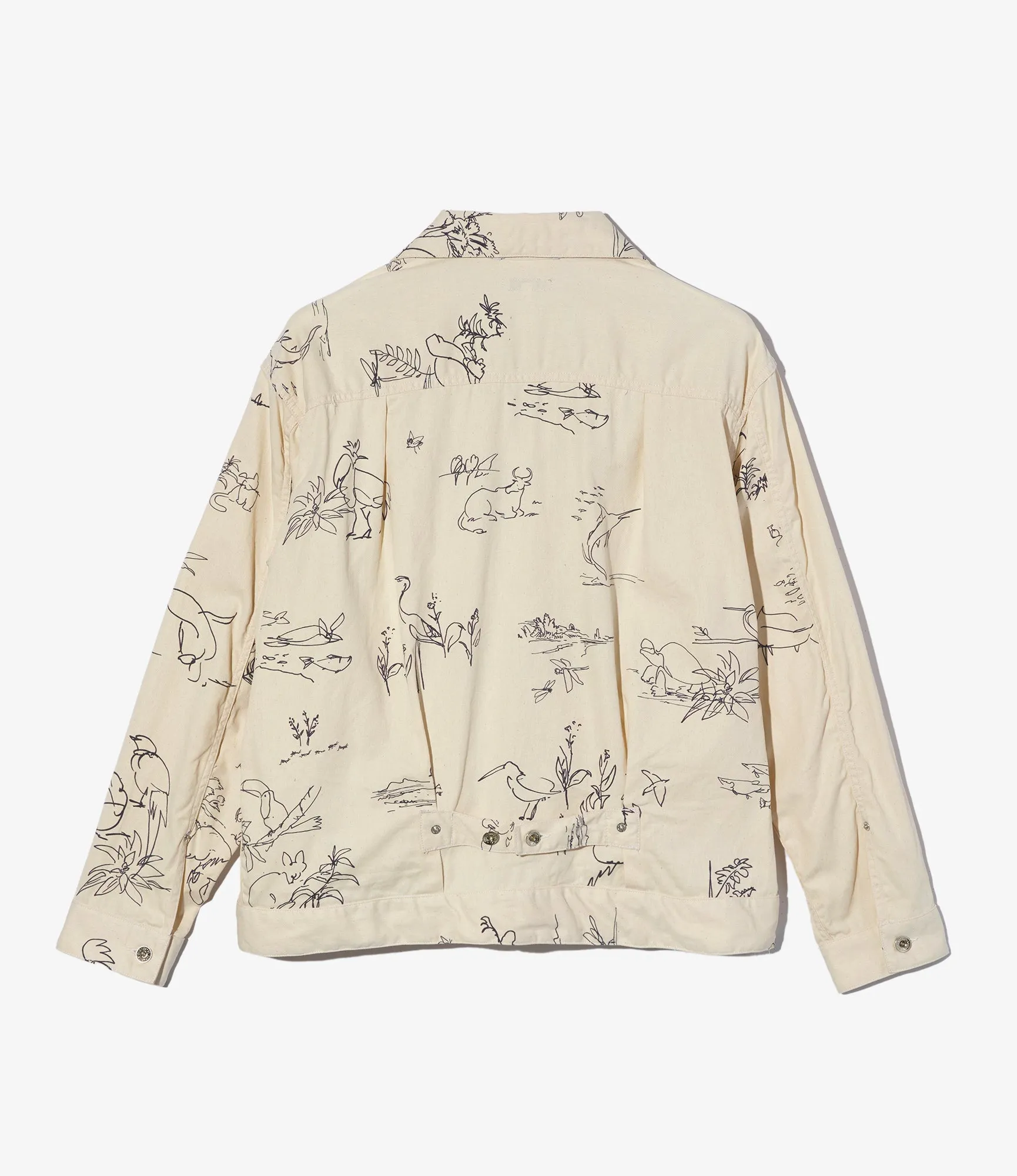 Trucker Jacket – Natural Animal Print 6.5oz Flat Twill