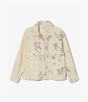 Trucker Jacket – Natural Animal Print 6.5oz Flat Twill