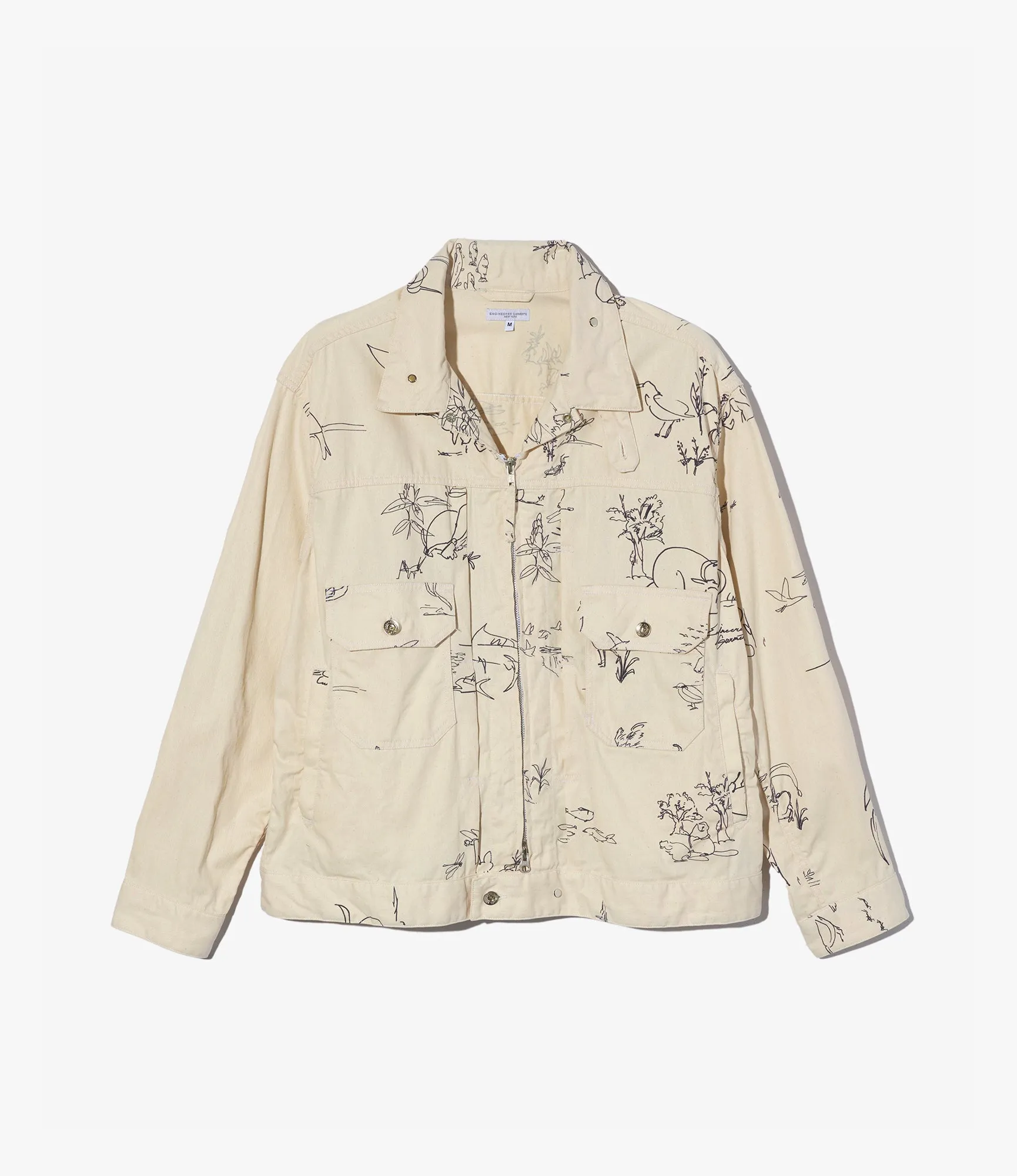 Trucker Jacket – Natural Animal Print 6.5oz Flat Twill