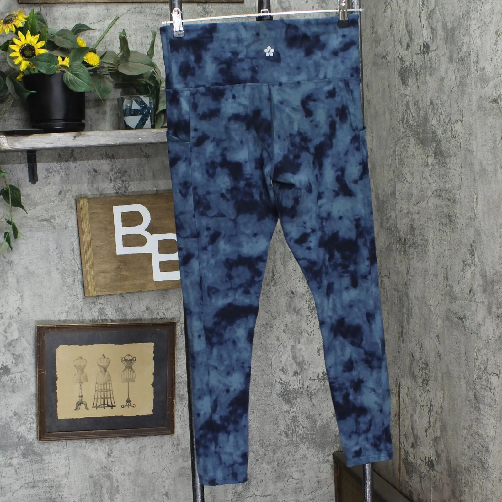Tuff Athletics Womens High Waist Stretch Leggings 1678fab544537b Blue Multi L