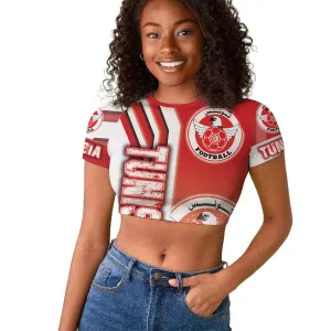 Tunisia Soccer Raglan Cropped T shirt Eagles of Carthage Football - Road To Champion DT03