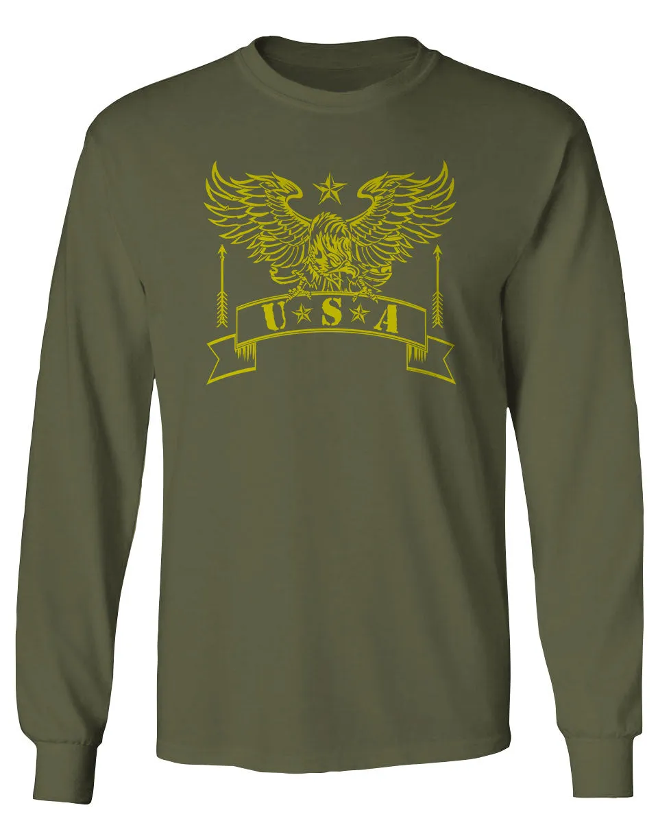 USA Military Eagle American Proud United States of America U.S. mens Long sleeve t shirt