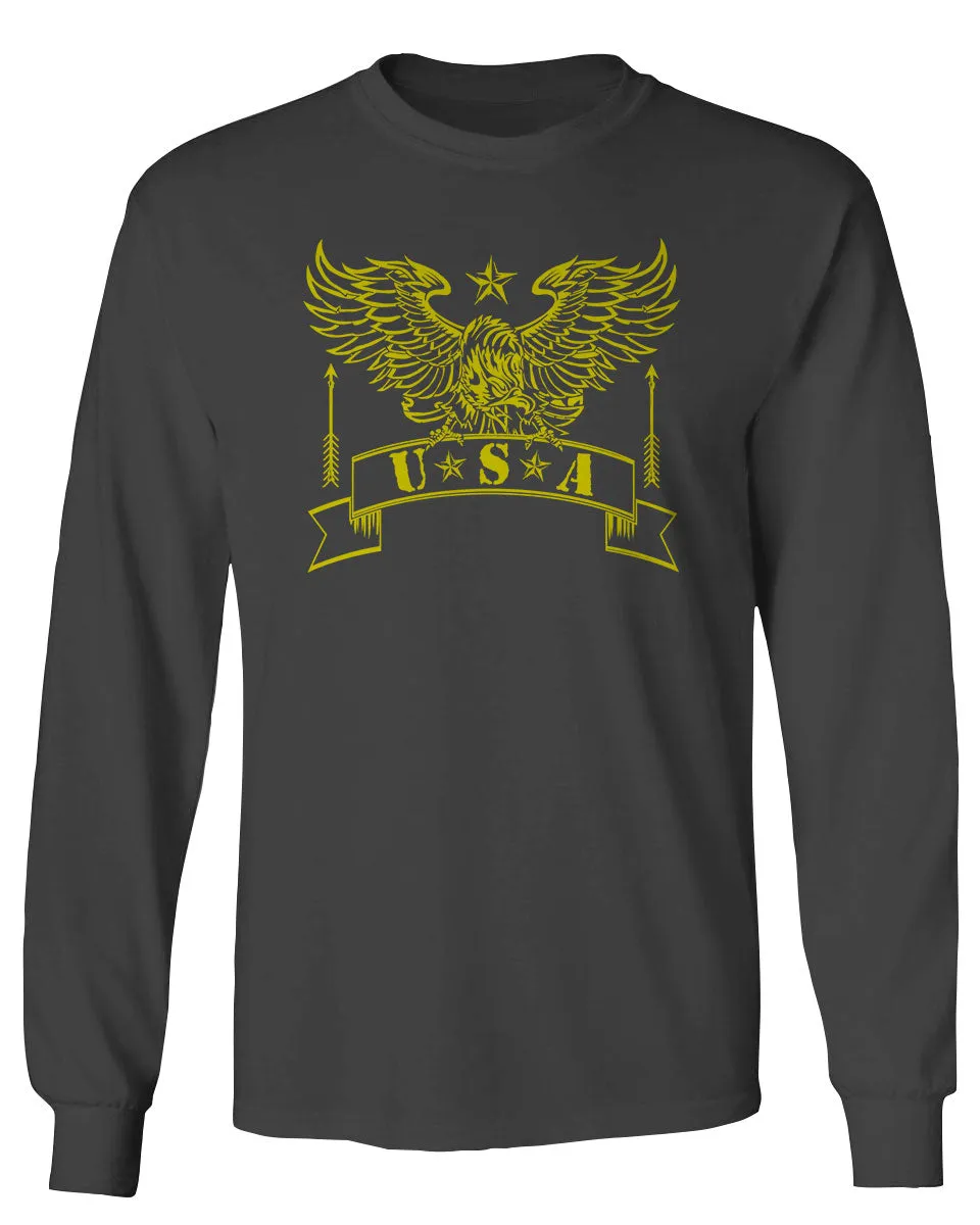 USA Military Eagle American Proud United States of America U.S. mens Long sleeve t shirt