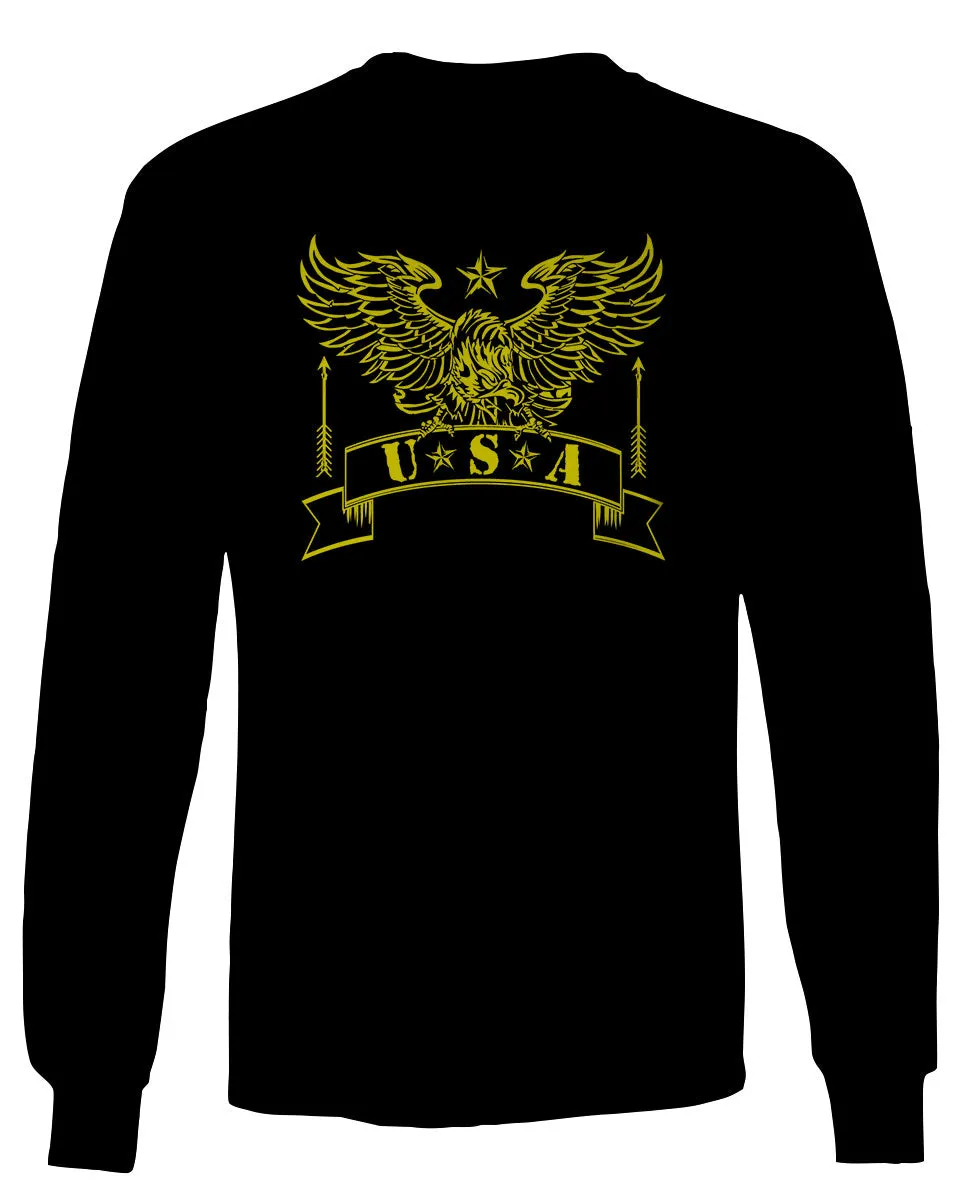 USA Military Eagle American Proud United States of America U.S. mens Long sleeve t shirt