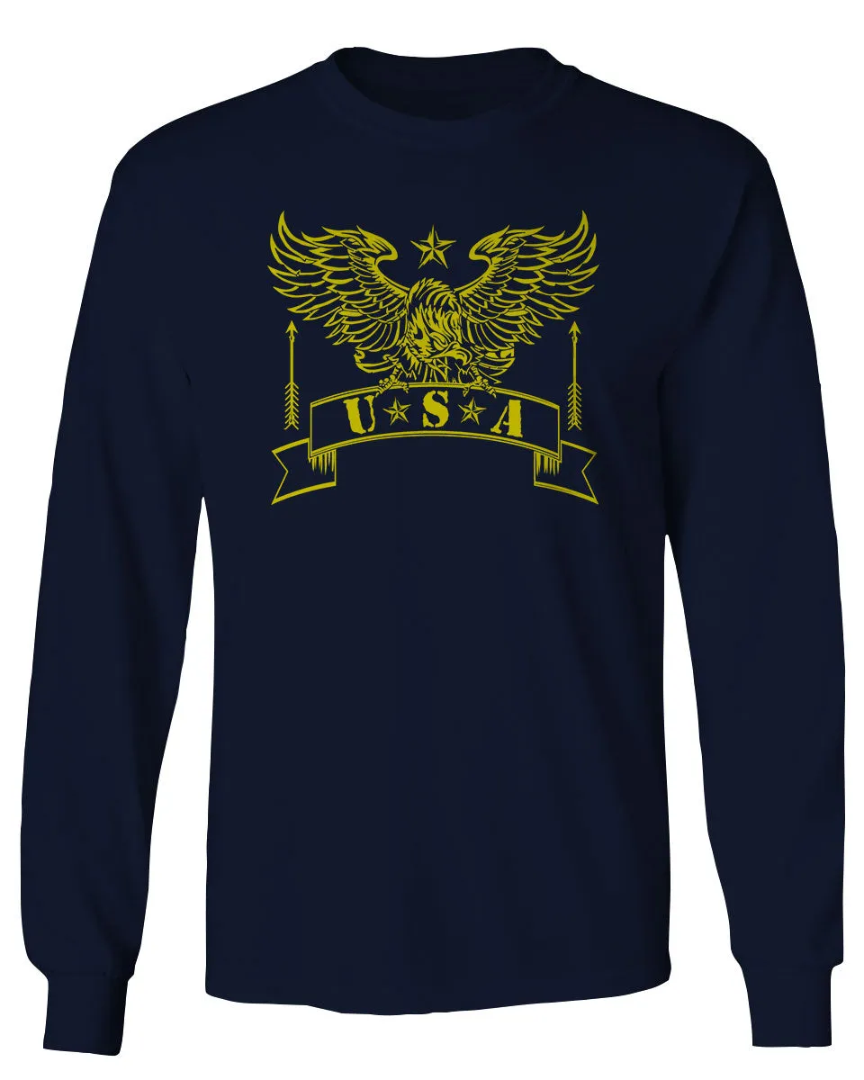 USA Military Eagle American Proud United States of America U.S. mens Long sleeve t shirt