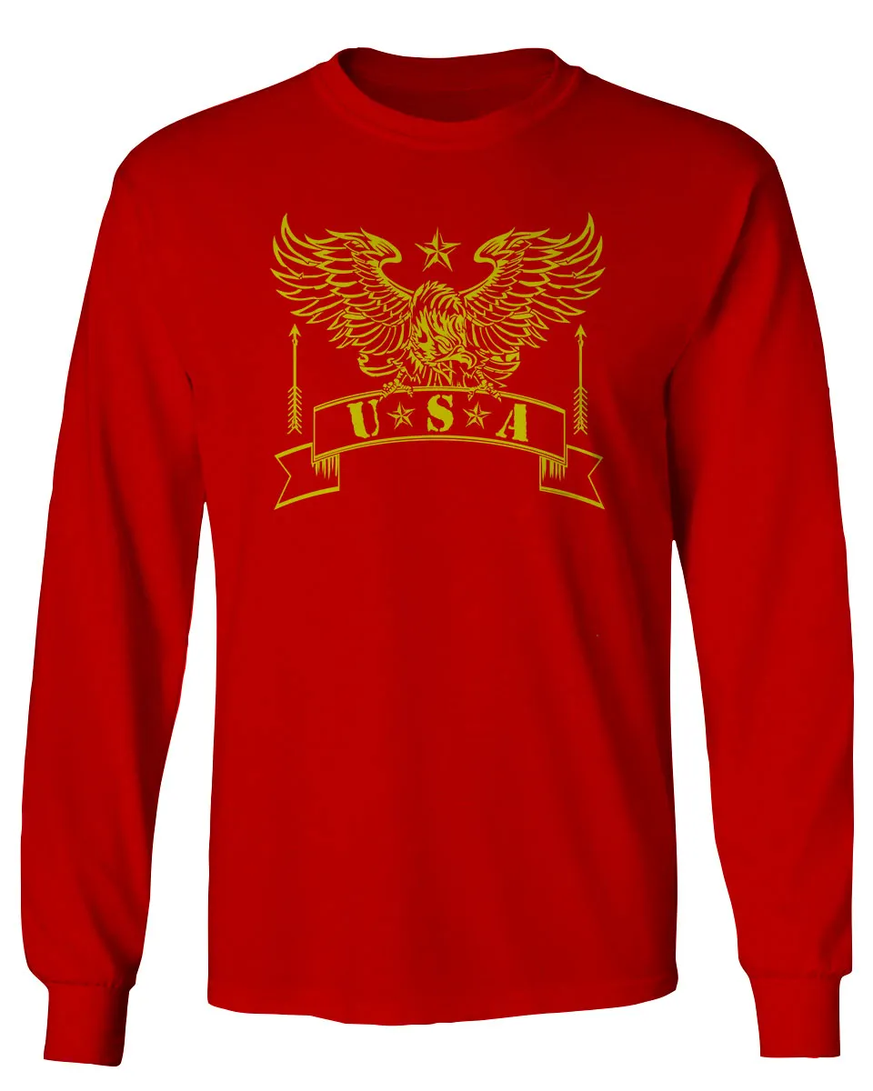 USA Military Eagle American Proud United States of America U.S. mens Long sleeve t shirt