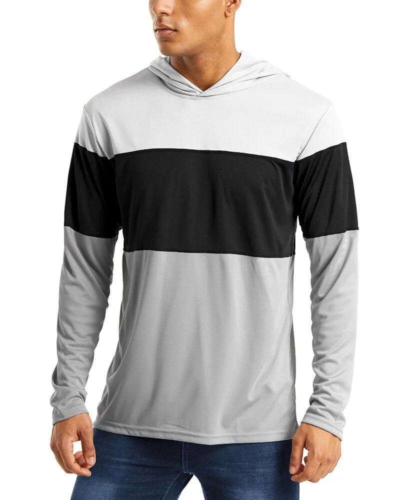 UV Protection T Shirts Men Summer Sun Protection Fitness Workout Long Sleeve Hoodie T-shirts Casual Hike Tshirts Man