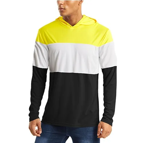 UV Protection T Shirts Men Summer Sun Protection Fitness Workout Long Sleeve Hoodie T-shirts Casual Hike Tshirts Man