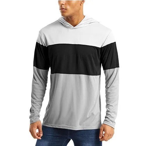 UV Protection T Shirts Men Summer Sun Protection Fitness Workout Long Sleeve Hoodie T-shirts Casual Hike Tshirts Man