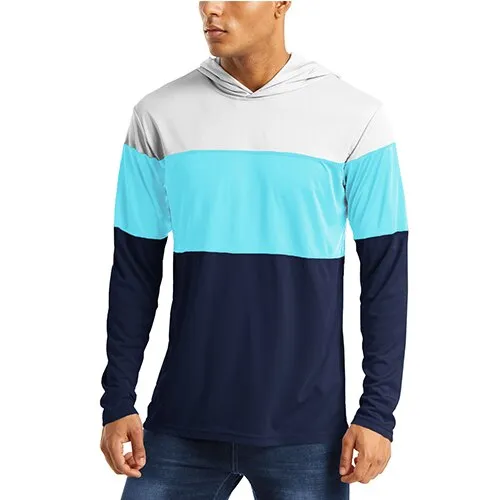 UV Protection T Shirts Men Summer Sun Protection Fitness Workout Long Sleeve Hoodie T-shirts Casual Hike Tshirts Man