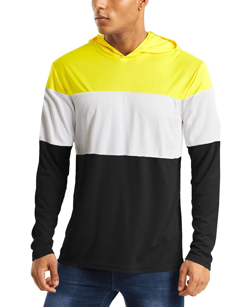 UV Protection T Shirts Men Summer Sun Protection Fitness Workout Long Sleeve Hoodie T-shirts Casual Hike Tshirts Man