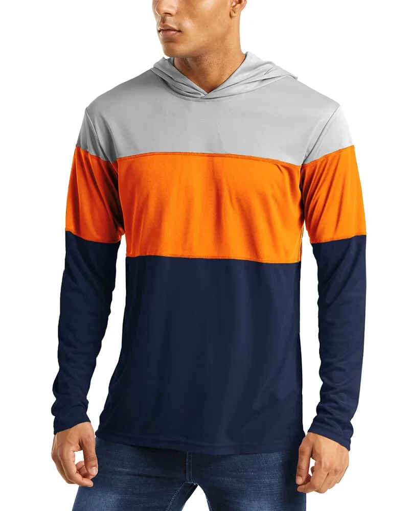 UV Protection T Shirts Men Summer Sun Protection Fitness Workout Long Sleeve Hoodie T-shirts Casual Hike Tshirts Man
