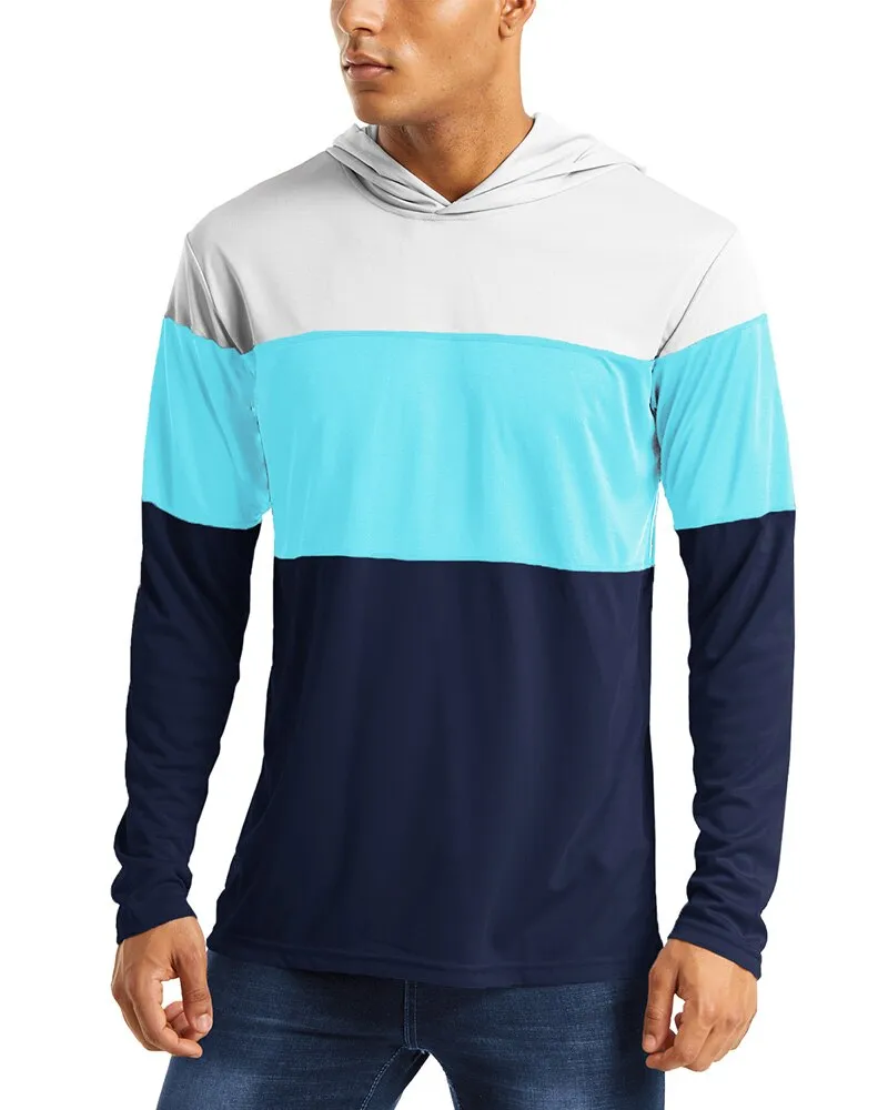 UV Protection T Shirts Men Summer Sun Protection Fitness Workout Long Sleeve Hoodie T-shirts Casual Hike Tshirts Man