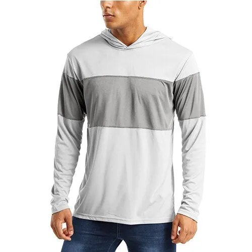 UV Protection T Shirts Men Summer Sun Protection Fitness Workout Long Sleeve Hoodie T-shirts Casual Hike Tshirts Man