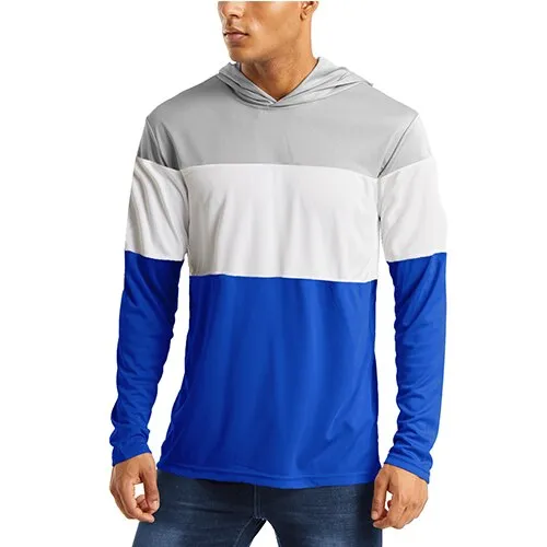 UV Protection T Shirts Men Summer Sun Protection Fitness Workout Long Sleeve Hoodie T-shirts Casual Hike Tshirts Man