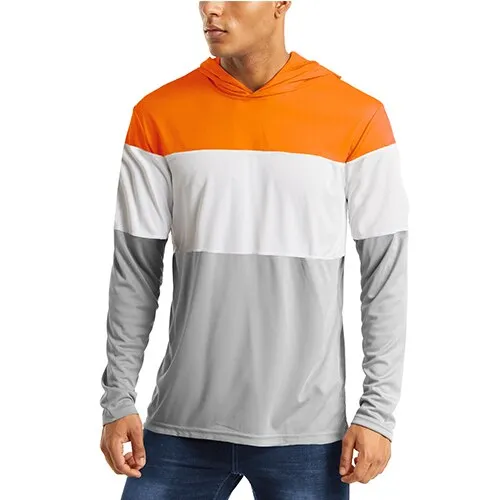 UV Protection T Shirts Men Summer Sun Protection Fitness Workout Long Sleeve Hoodie T-shirts Casual Hike Tshirts Man
